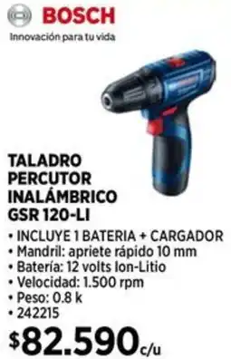 Construmart Bosch taladro percutor inalámbrico oferta