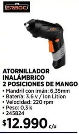 Construmart Erboc atornillador inalámbrico 2 posiciones de mango oferta