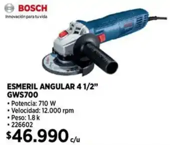 Construmart Bosch esmeril angular 4 1/2" oferta