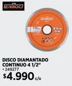 Construmart Erboc disco diamantado continuo 4 1/2" oferta