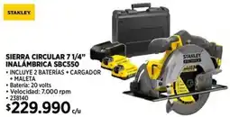 Construmart Stanley sierra circular 7 1/4” inalámbrica oferta