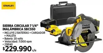 Construmart Stanley sierra circular 7 1/4” inalámbrica oferta