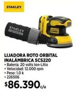 Construmart Stanley lijadora roto orbital inalámbrica oferta