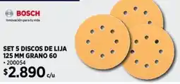Construmart Bosch set 5 discos de lija oferta