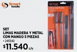 Construmart Smart tools set limas madera y metal con mango oferta