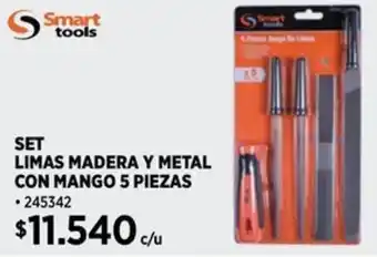 Construmart Smart tools set limas madera y metal con mango oferta
