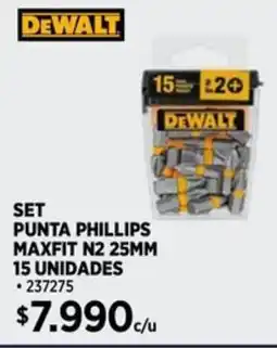 Construmart Dewalt set punta phillips maxfit oferta