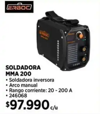 Construmart Erboc Soldadora MMA 200 oferta