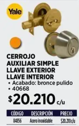 Construmart Yale cerrojo auxiliar simple oferta