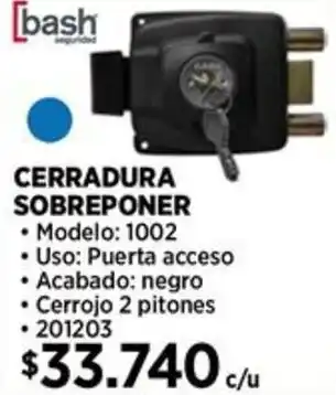 Construmart Bash cerradura sobreponer con pestillo oferta