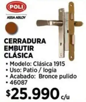 Construmart Poli cerradura embutir clásica oferta