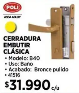 Construmart Poli cerradura embutir clásica oferta