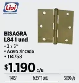 Construmart Lioi bisagra L84 oferta