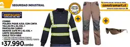 Construmart Combo polera pique azul con cinta oferta