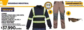Construmart Combo polera pique azul con cinta oferta