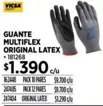 Construmart Vicsa satety guante multiflex original latex oferta