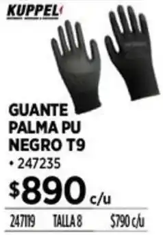 Construmart Kuppel guante palma pu negro T9 oferta