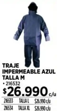 Construmart Traje impermeable azul oferta