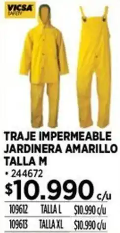 Construmart Vicsa safety impermeable azul jardinera amarillo oferta