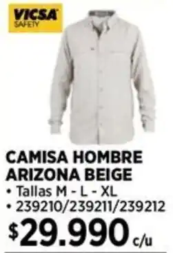 Construmart Vicsa safety camisa hombre arizona beige oferta
