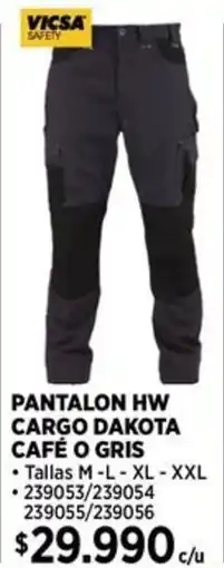 Construmart Vicsa safety pantalon hw cargo dakota café o gris oferta