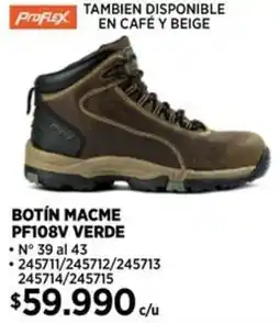 Construmart Proflex botín macme pf108v verde oferta