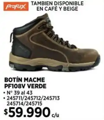 Construmart Proflex botín macme pf108v verde oferta
