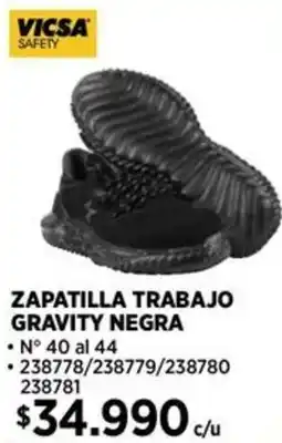Construmart Vicsa safety zapatilla trabajo gravity negra oferta