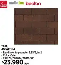 Construmart Mallater becton teja asfáltica oferta