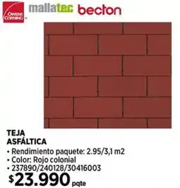 Construmart Mallater becton teja asfaltica oferta