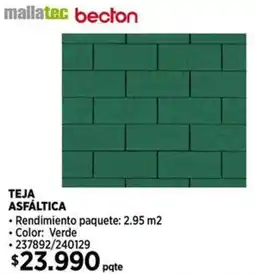 Construmart Mallater becton teja asfaltica oferta
