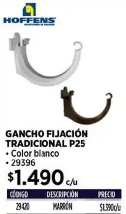 Construmart Hoffens gancho fijación tradicional P25 oferta