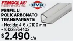 Construmart Femoglas perfil u policarbonato transparente oferta
