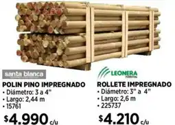 Construmart Santa blanca polin pino impregnado oferta