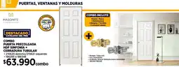 Construmart Masonite combo puerta precolgada hdf sinfonía + cerradura tubular oferta