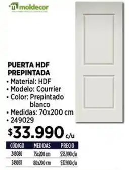 Construmart Moldecor puerta hdf prepintada oferta