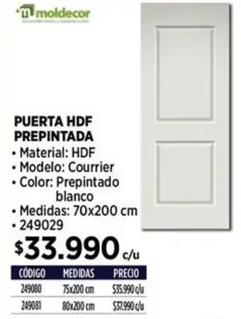 Construmart Moldecor puerta hdf prepintada oferta