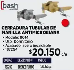 Construmart Bash cerradura tubular de manilla antimicrobiana oferta