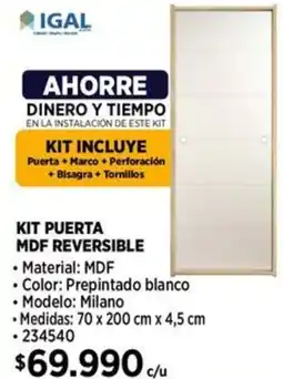 Construmart Igal kit puerta mdf reversible oferta