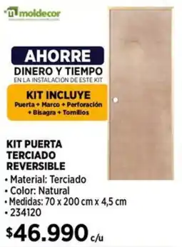 Construmart Moldecor kit puerta terciado reversible oferta