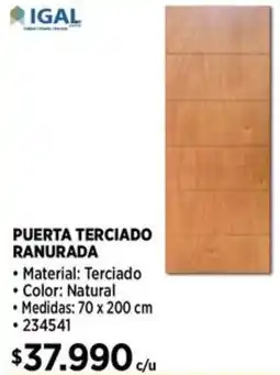 Construmart Igal puerta terciado ranurada oferta