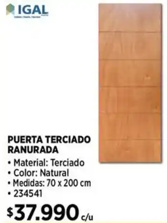 Construmart Igal puerta terciado ranurada oferta