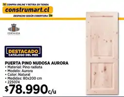 Construmart Puerta pino nudosa aurora oferta