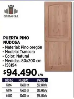Construmart Fortaleza puerta pino nudosa oferta