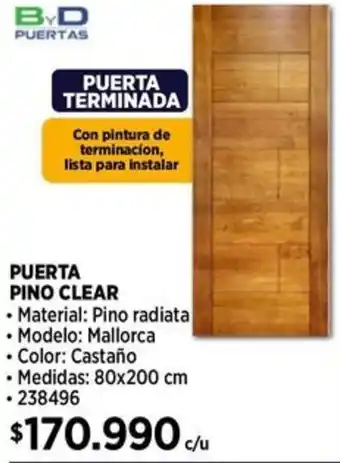 Construmart Byd puertas puerta pino clear oferta