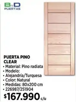Construmart Byd puertas puerta pino clear oferta