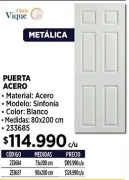 Construmart Chile vique metálica puerta acero oferta