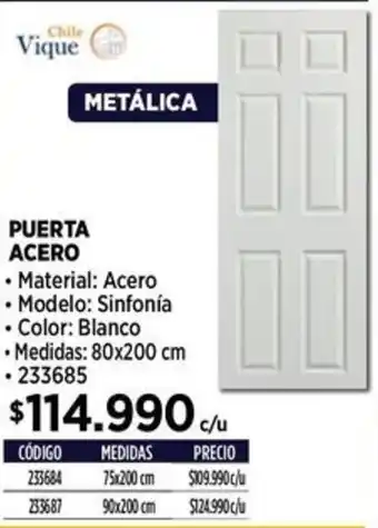 Construmart Chile vique metálica puerta acero oferta