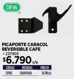 Construmart Deva picaporte caracol reversible cafe oferta
