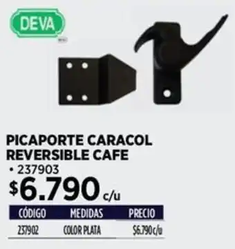 Construmart Deva picaporte caracol reversible cafe oferta